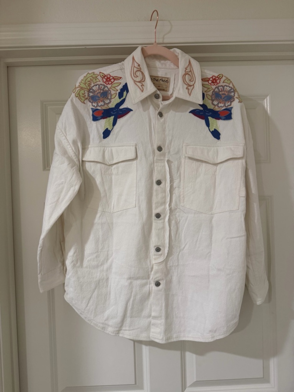 Free People We the Free Take Flight Embroidered Shirt- Sold Out - Picture 6 of 9
